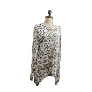 Alberto Makali Size XL Semi Sheer Woven Designer Knit Top